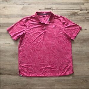 Puma Men's Pink Polo Shirt Golf Spring Preppy Workout Athleisure